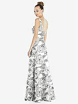 Rear View Thumbnail - Botanica Sleeveless Square-Neck Princess Line Floral Gown with Pockets