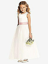 Front View Thumbnail - Ivory & Rose - PANTONE Rose Quartz Flower Girl Dress FL4002