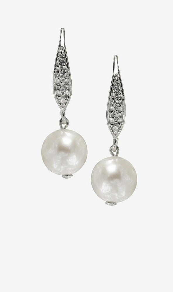 Front View - Natural Pearl Pave Drop Earrings