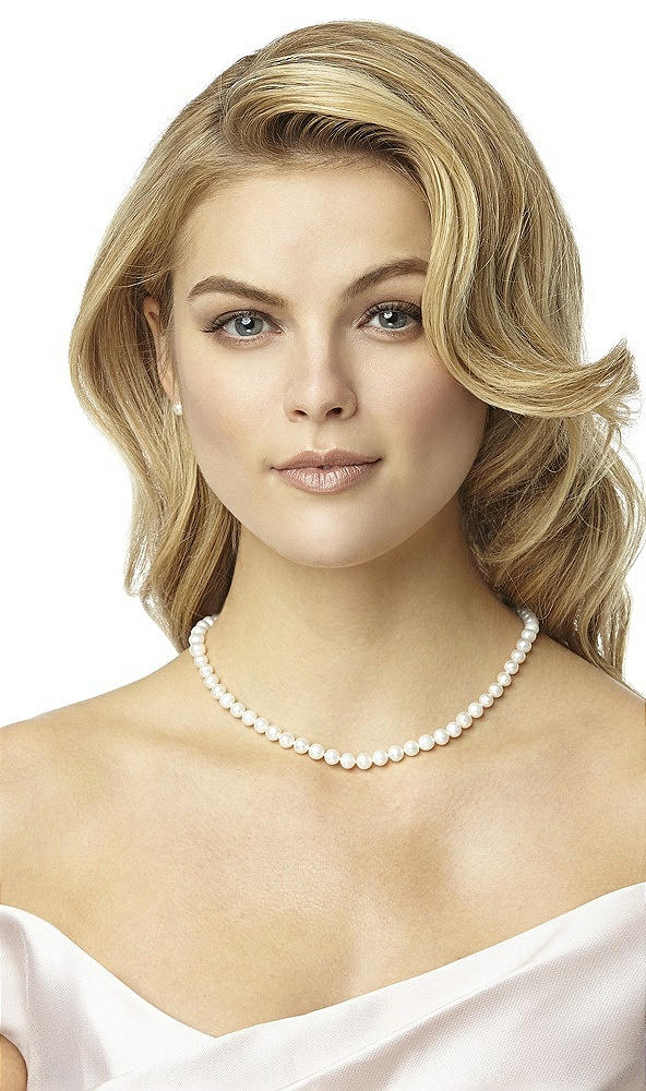 Front View - Natural Freshwater Pearl Necklace - 18 inch