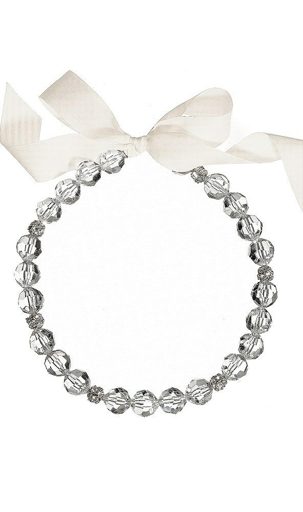 Back View - Ivory Faceted Resin Statement Necklace with Rhinestone Accents