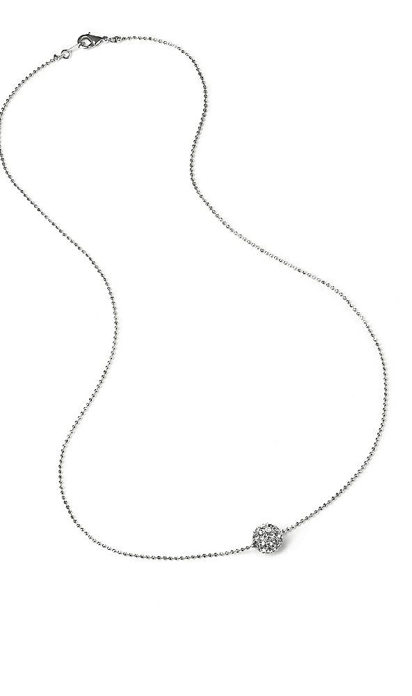 Back View - Clear Floating Swarovski Crystal Ball Necklace