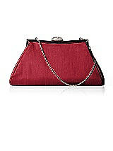 Rear View Thumbnail - Barcelona Dupioni Trapezoid Clutch with Jeweled Clasp