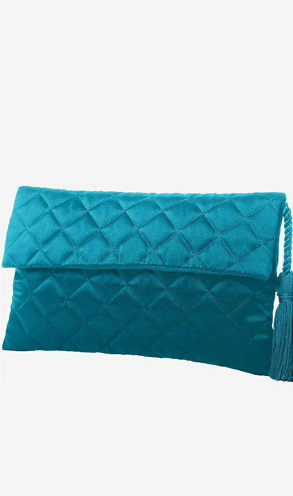 Front View - Oasis Quilted Envelope Clutch with Tassel Detail