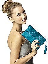 Rear View Thumbnail - Oasis Quilted Envelope Clutch with Tassel Detail