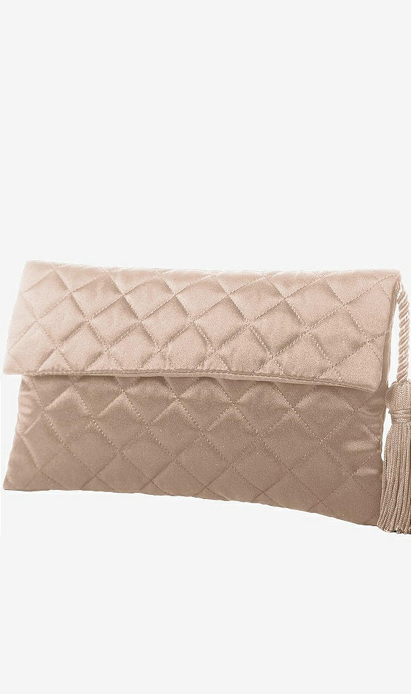 Front View - Topaz Quilted Envelope Clutch with Tassel Detail