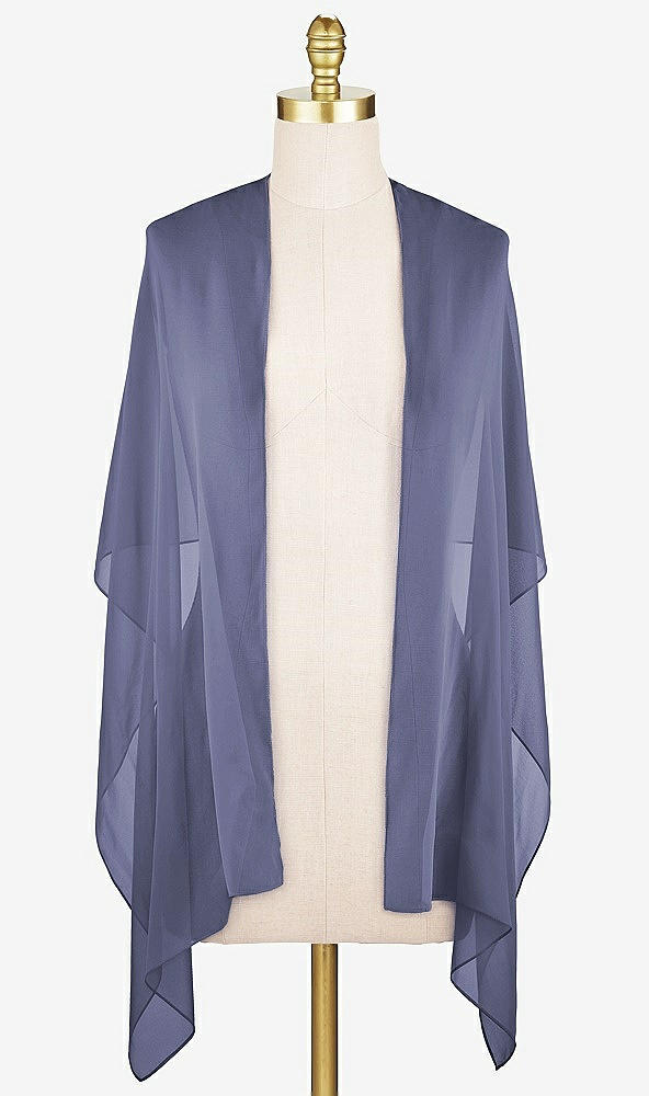 Front View - French Blue Lux Chiffon Stole