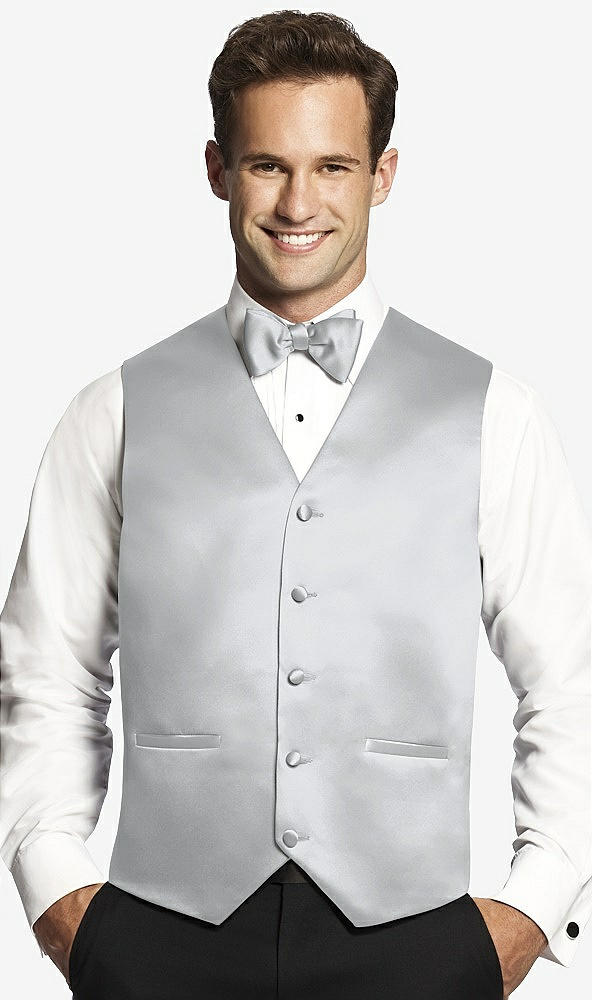 Front View - Frost Matte Satin Tuxedo Vests by After Six