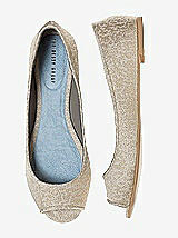 Front View Thumbnail - Ivory Gold Park Avenue Brocade Open-Toe Wedding Flats