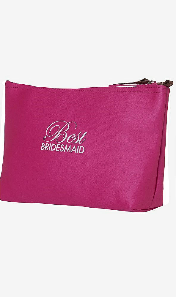 Front View - Azalea Best Bridesmaid Satin Cosmetics Bag