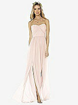 Front View Thumbnail - Blush Strapless Draped Bodice Maxi Dress with Front Slits