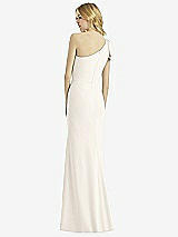 Rear View Thumbnail - Ivory Bowed One-Shoulder Trumpet Gown