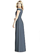 Rear View Thumbnail - Silverstone Off-the-Shoulder Pleated Bodice Dress with Front Slits