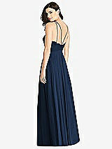 Rear View Thumbnail - Midnight Navy Lace Bodice Halter Maxi Dress