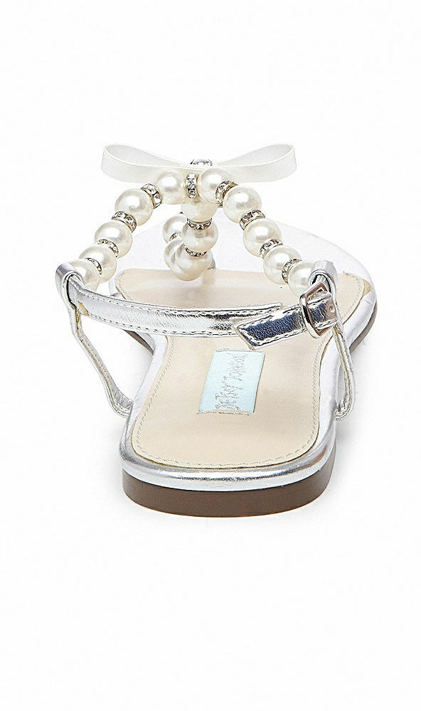 Back View - Silver Betsey Blue Pearl Bridal Sandal