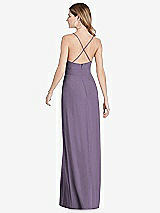 Rear View Thumbnail - Lavender Pleated Skirt Crepe Maxi Dress with Pockets