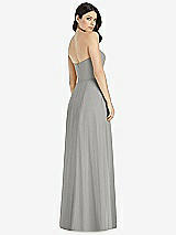 Rear View Thumbnail - Chelsea Gray Strapless Notch Chiffon Maxi Dress