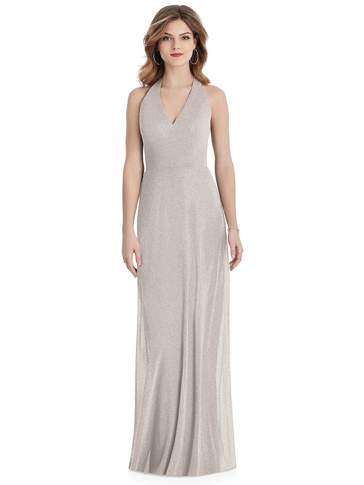 After Six Shimmer Bridesmaid Dress 1516ls In Taupe Silver | The Dessy Group