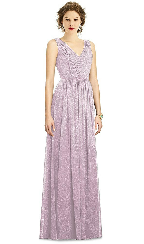 Front View - Suede Rose Silver Dessy Shimmer Bridesmaid Dress 3005LS