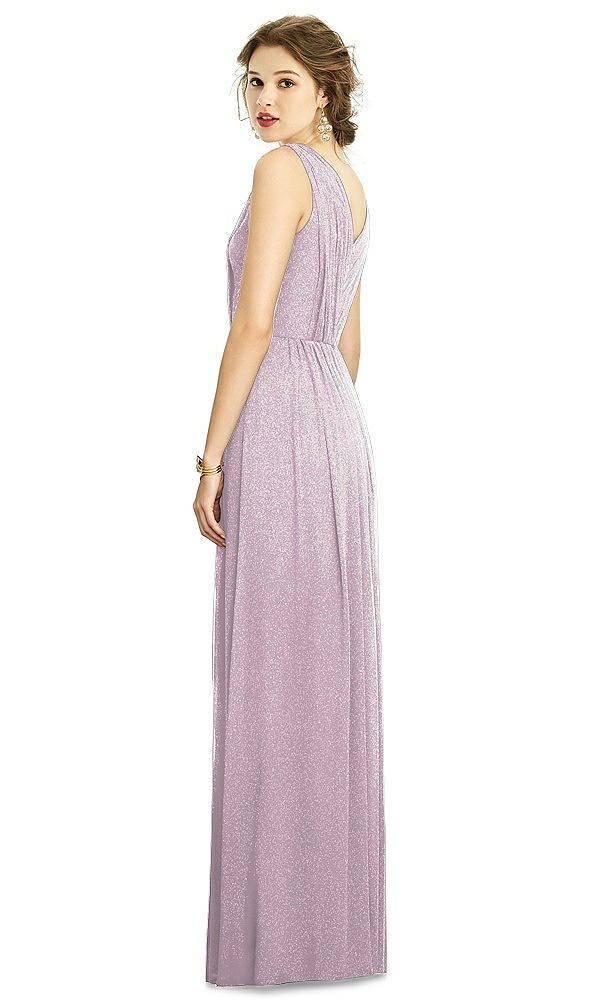 Back View - Suede Rose Silver Dessy Shimmer Bridesmaid Dress 3005LS