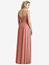 Rear View Thumbnail - Desert Rose Cowl-Back Double Strap Maxi Dress with Side Slit