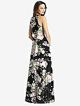 Rear View Thumbnail - Noir Garden Sleeveless Halter Chiffon Maxi Dress
