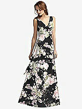 Front View Thumbnail - Noir Garden Sleeveless V-Neck Chiffon Wrap Dress