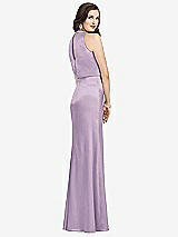 Rear View Thumbnail - Pale Purple Sleeveless Blouson Bodice Trumpet Gown
