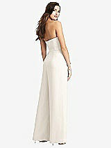 Rear View Thumbnail - Ivory Strapless Notch Crepe Jumpsuit with Pockets