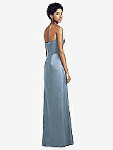 Rear View Thumbnail - Slate Sweetheart Strapless Pleated Skirt Dress with Pockets