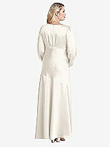 Alt View 2 Thumbnail - Ivory Puff Sleeve Asymmetrical Drop Waist High-Low Slip Dress - Teagan