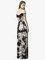 Rear View Thumbnail - Noir Garden Off-the-Shoulder Ruched Chiffon Maxi Dress - Alessia