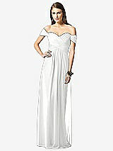 Front View Thumbnail - White Off-the-Shoulder Ruched Chiffon Maxi Dress - Alessia