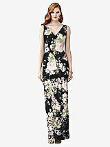 Front View Thumbnail - Noir Garden Sleeveless Draped Faux Wrap Maxi Dress - Dahlia