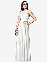Front View Thumbnail - White Ruched Halter Open-Back Maxi Dress - Jada
