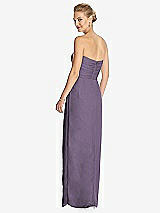 Rear View Thumbnail - Lavender Strapless Draped Chiffon Maxi Dress - Lila
