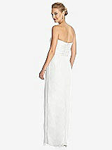 Rear View Thumbnail - White Strapless Draped Chiffon Maxi Dress - Lila
