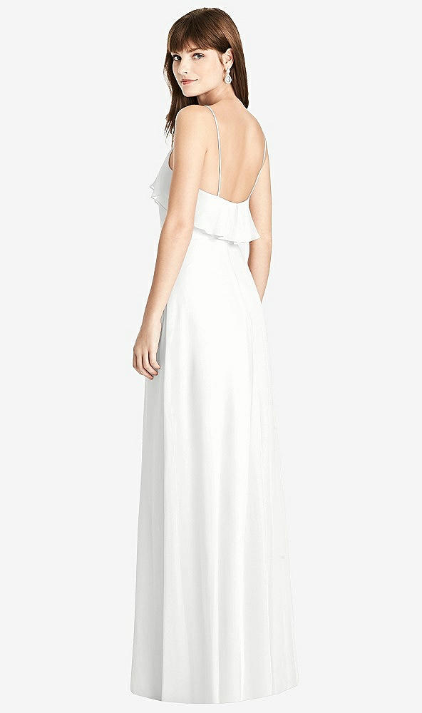 Back View - White Ruffle-Trimmed Backless Maxi Dress