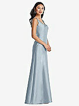 Side View Thumbnail - Mist Pleated Bodice Open-Back Maxi Dress with Pockets