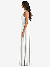 Side View Thumbnail - White High Neck Halter Backless Maxi Dress