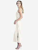 Side View Thumbnail - Ivory One-Shoulder Asymmetrical Midi Slip Dress