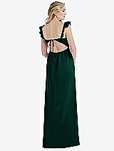 Rear View Thumbnail - Evergreen Ruffled Sleeve Tie-Back Maxi Dress