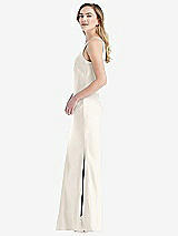 Side View Thumbnail - Ivory One-Shoulder Asymmetrical Maxi Slip Dress