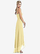 Side View Thumbnail - Pale Yellow Scoop Neck Ruffle-Trimmed High Low Maxi Dress