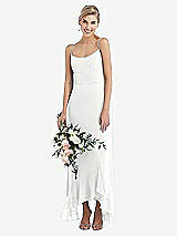 Alt View 1 Thumbnail - White Scoop Neck Ruffle-Trimmed High Low Maxi Dress