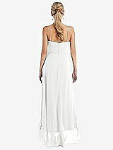 Rear View Thumbnail - White Scoop Neck Ruffle-Trimmed High Low Maxi Dress