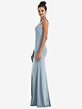 Side View Thumbnail - Mist Criss-Cross Cutout Back Maxi Dress with Front Slit