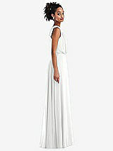 Side View Thumbnail - White One-Shoulder Bow Blouson Bodice Maxi Dress