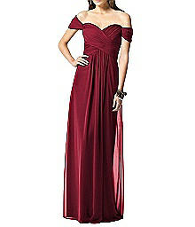 Off-The-Shoulder Draped Bodice Dress - Dessy 2844