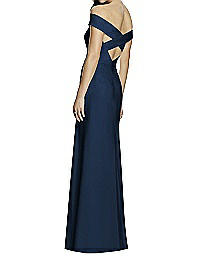 Full Length Off-The-Shoulder Criss Cross Dress - Dessy 2987